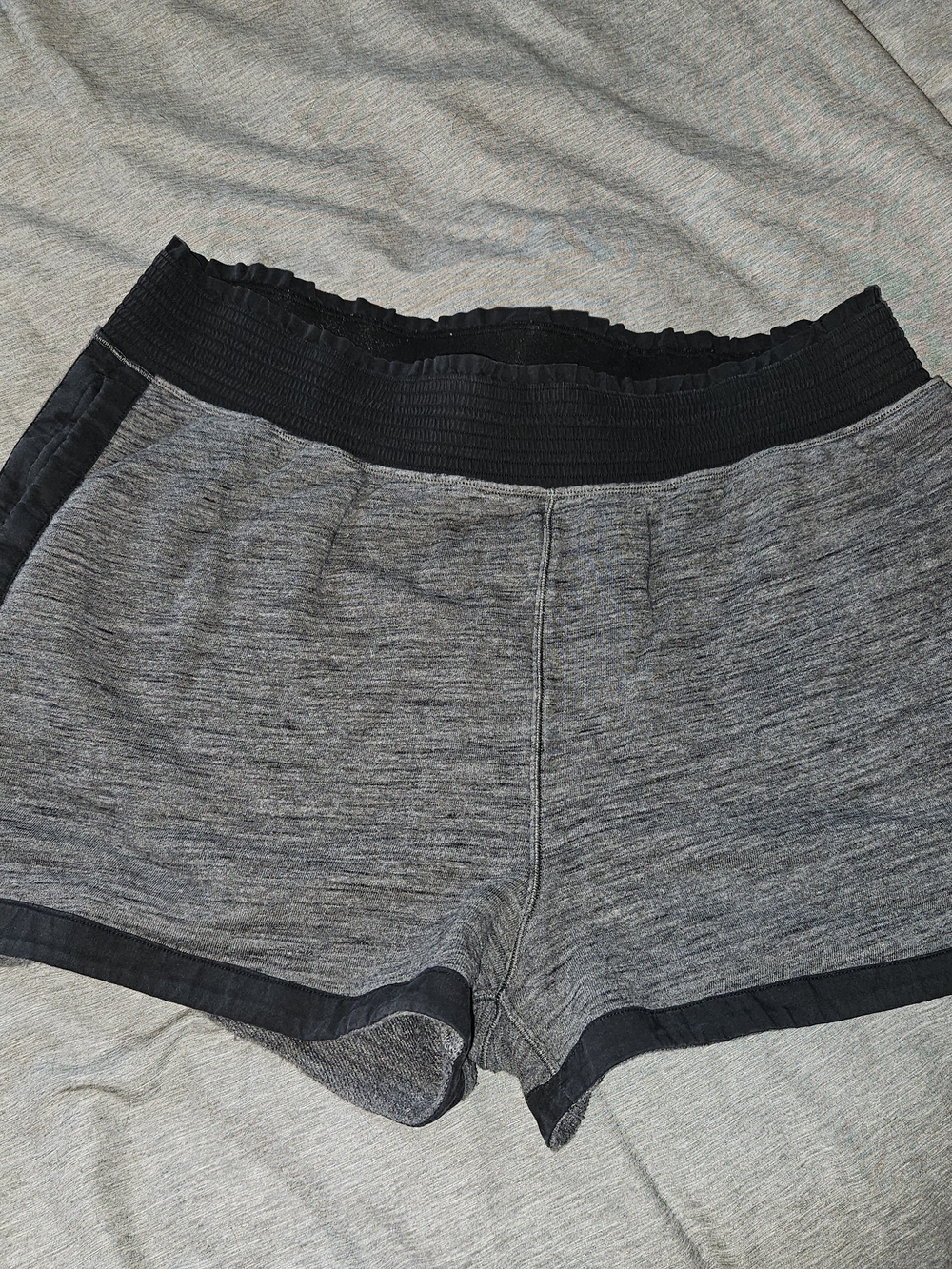 lululemon athletica Gray Athletic Shorts with Black Waistband